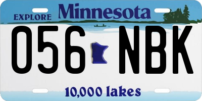 MN license plate 056NBK