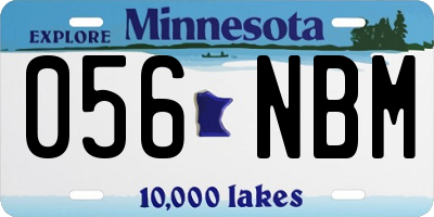 MN license plate 056NBM
