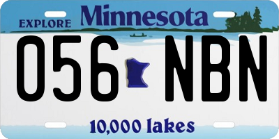 MN license plate 056NBN