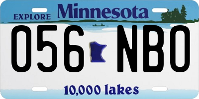 MN license plate 056NBO