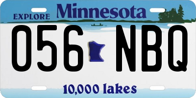 MN license plate 056NBQ