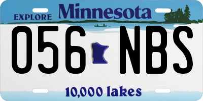 MN license plate 056NBS
