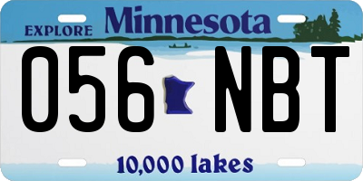 MN license plate 056NBT