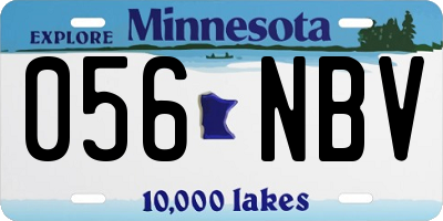 MN license plate 056NBV