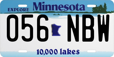 MN license plate 056NBW
