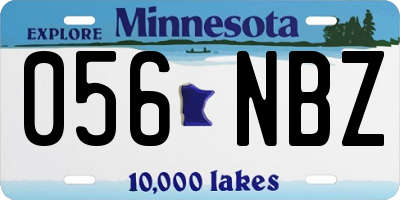 MN license plate 056NBZ