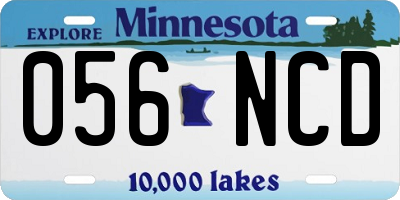 MN license plate 056NCD