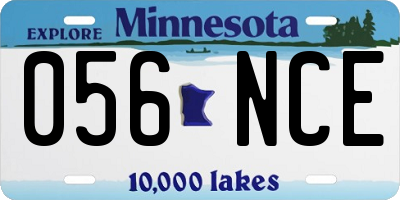 MN license plate 056NCE