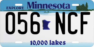MN license plate 056NCF