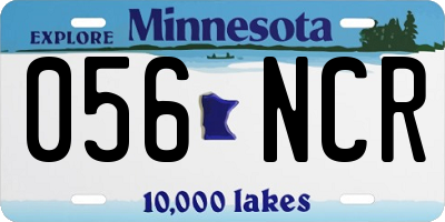 MN license plate 056NCR