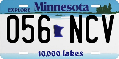MN license plate 056NCV