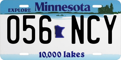 MN license plate 056NCY