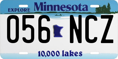 MN license plate 056NCZ