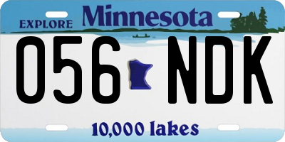 MN license plate 056NDK