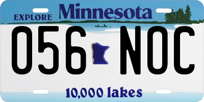 MN license plate 056NOC