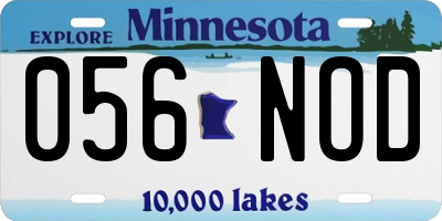 MN license plate 056NOD
