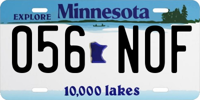 MN license plate 056NOF