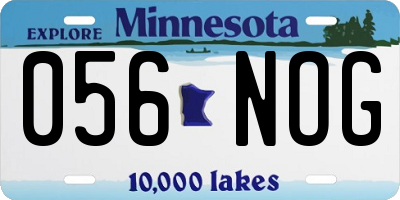 MN license plate 056NOG