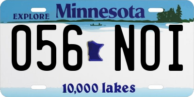 MN license plate 056NOI