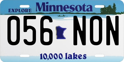 MN license plate 056NON