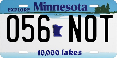 MN license plate 056NOT