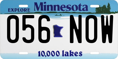 MN license plate 056NOW