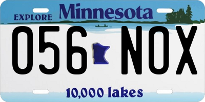 MN license plate 056NOX