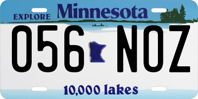 MN license plate 056NOZ