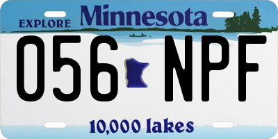 MN license plate 056NPF