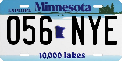 MN license plate 056NYE