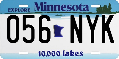 MN license plate 056NYK