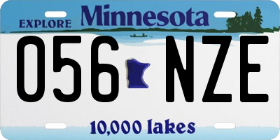 MN license plate 056NZE