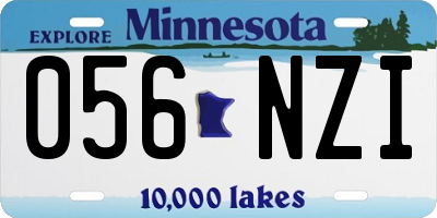 MN license plate 056NZI