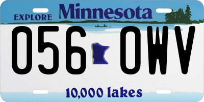 MN license plate 056OWV