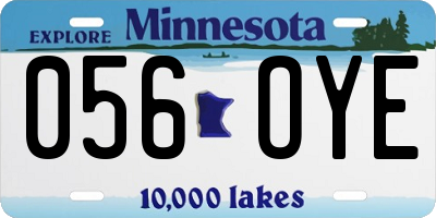 MN license plate 056OYE