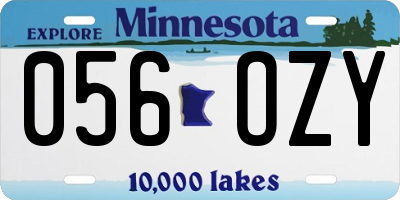 MN license plate 056OZY