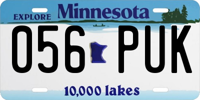 MN license plate 056PUK