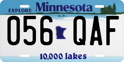 MN license plate 056QAF