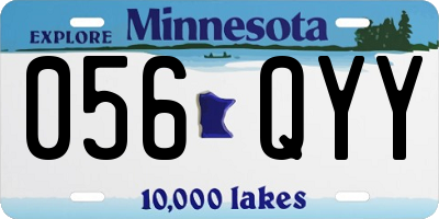 MN license plate 056QYY