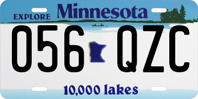 MN license plate 056QZC