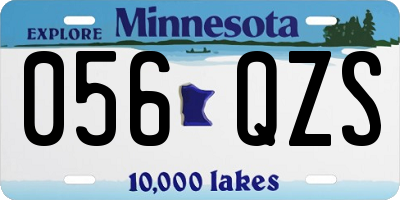 MN license plate 056QZS