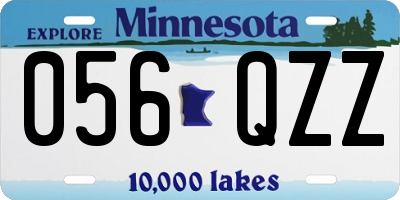 MN license plate 056QZZ