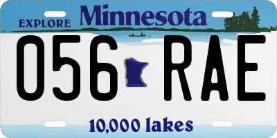 MN license plate 056RAE