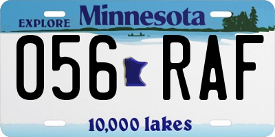 MN license plate 056RAF