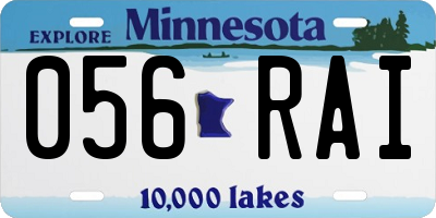 MN license plate 056RAI