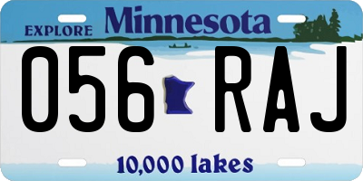 MN license plate 056RAJ