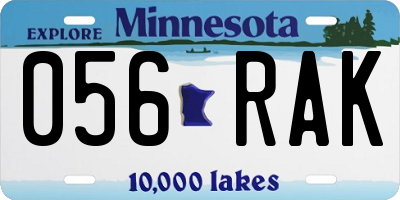 MN license plate 056RAK