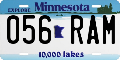 MN license plate 056RAM