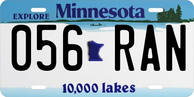 MN license plate 056RAN