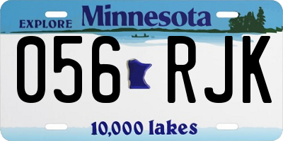 MN license plate 056RJK